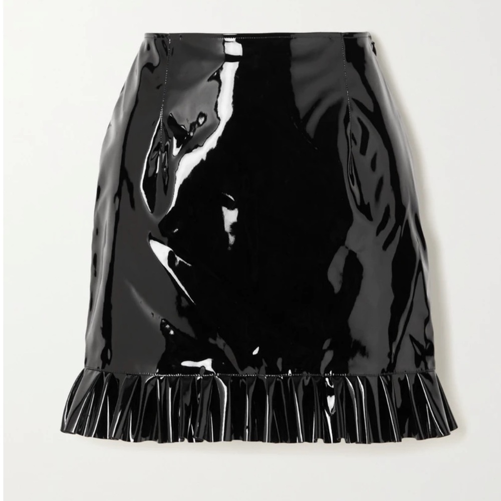 ALESSANDRA RICH Ruffled Vinyl mini skirt
